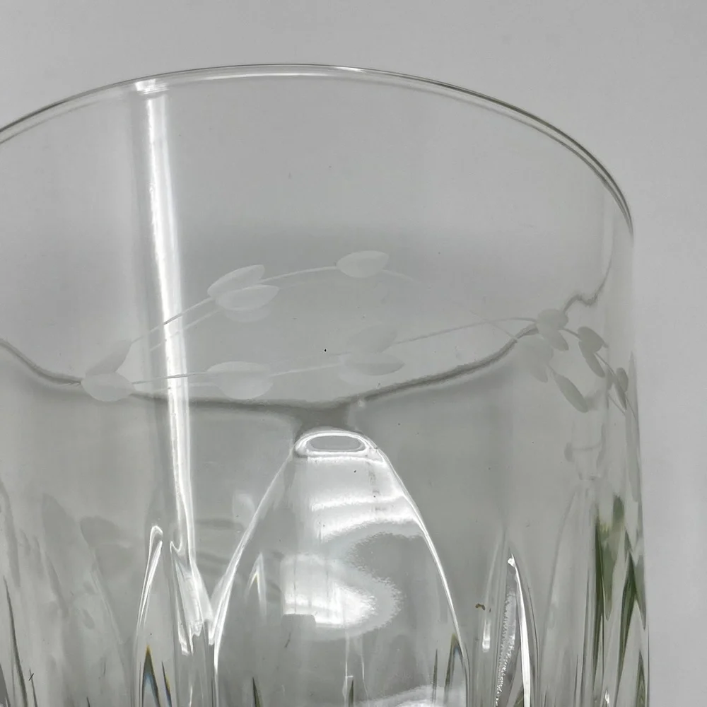 Princess House Clear Crystal Ice Bucket Heritage Floral Etched Design 6